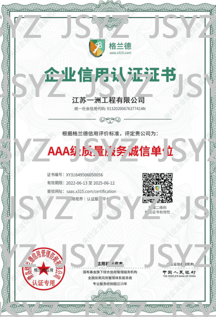 Enterprise Credit Certification Certificate